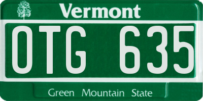 VT license plate OTG635