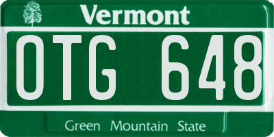 VT license plate OTG648