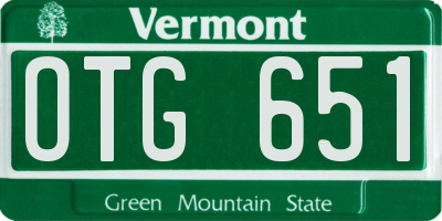 VT license plate OTG651