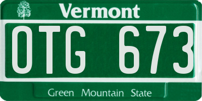 VT license plate OTG673