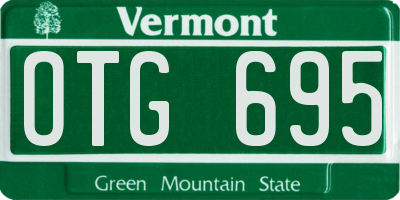 VT license plate OTG695