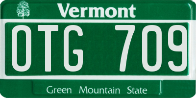 VT license plate OTG709