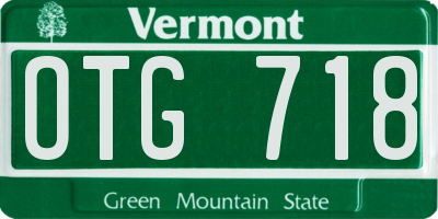 VT license plate OTG718