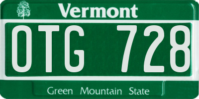 VT license plate OTG728