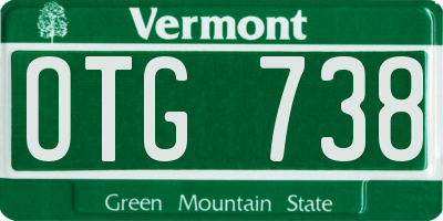 VT license plate OTG738