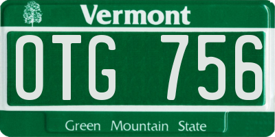 VT license plate OTG756