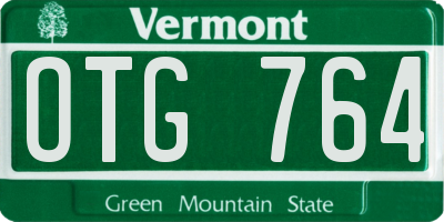 VT license plate OTG764