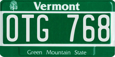 VT license plate OTG768