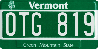 VT license plate OTG819