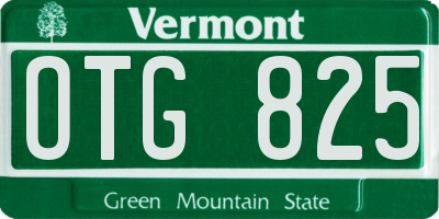 VT license plate OTG825