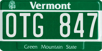 VT license plate OTG847