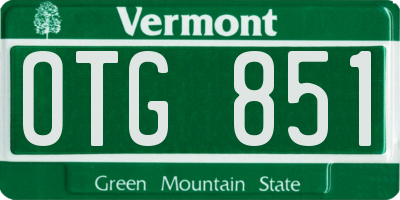 VT license plate OTG851