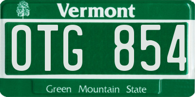 VT license plate OTG854