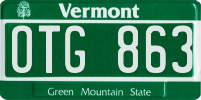 VT license plate OTG863