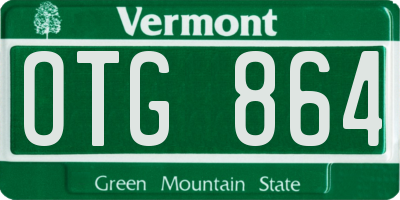 VT license plate OTG864