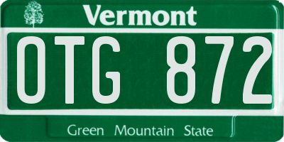 VT license plate OTG872