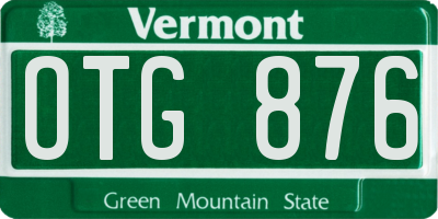 VT license plate OTG876