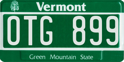 VT license plate OTG899