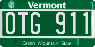 VT license plate OTG911