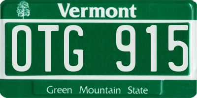 VT license plate OTG915