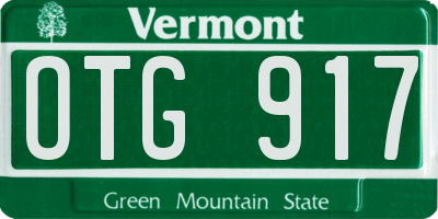 VT license plate OTG917