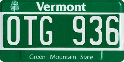 VT license plate OTG936
