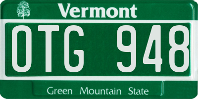 VT license plate OTG948