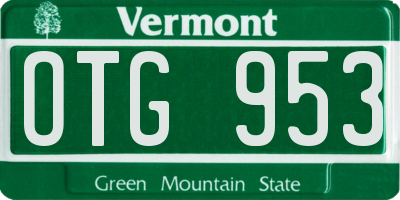 VT license plate OTG953