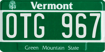 VT license plate OTG967
