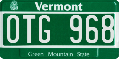 VT license plate OTG968