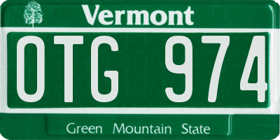 VT license plate OTG974