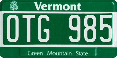VT license plate OTG985