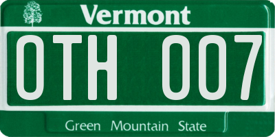 VT license plate OTH007