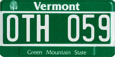 VT license plate OTH059