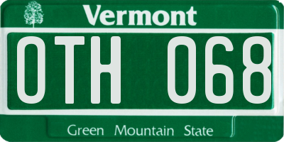 VT license plate OTH068
