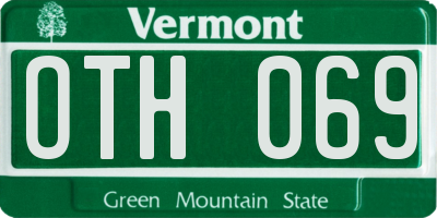 VT license plate OTH069