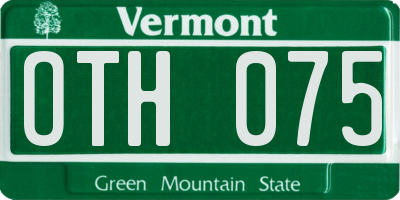 VT license plate OTH075