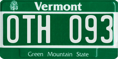 VT license plate OTH093