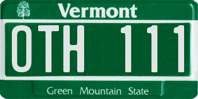 VT license plate OTH111