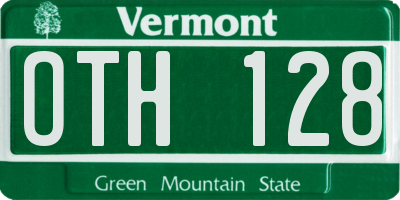 VT license plate OTH128