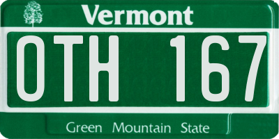 VT license plate OTH167