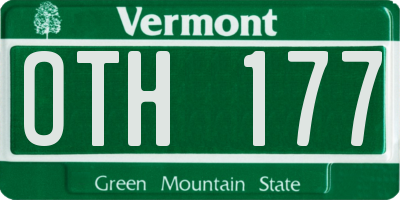 VT license plate OTH177