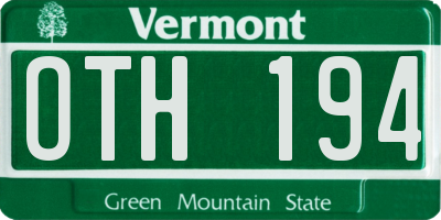 VT license plate OTH194