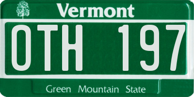 VT license plate OTH197