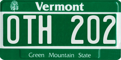 VT license plate OTH202