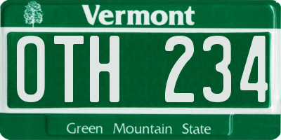 VT license plate OTH234