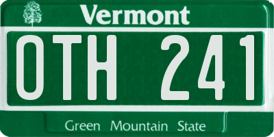 VT license plate OTH241