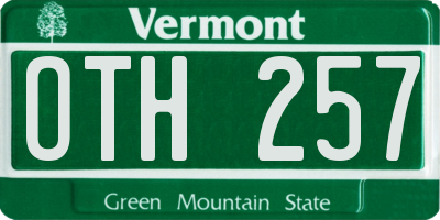 VT license plate OTH257