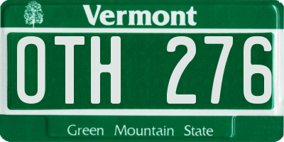 VT license plate OTH276