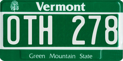 VT license plate OTH278